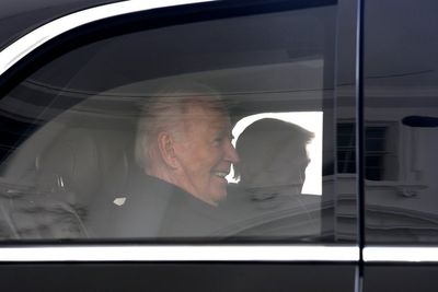 Trump and Biden share a limo ride to inauguration – four years after president-elect snubbed tradition