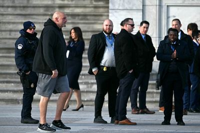 John Fetterman is out here wearing shorts in freezing weather ahead of the inauguration