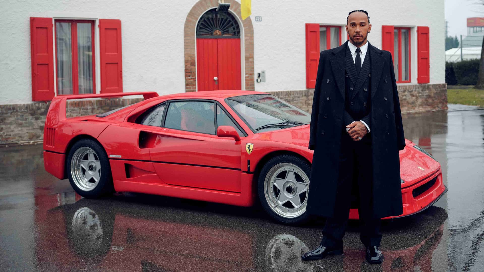 Lewis Hamilton Poses With Ferrari F40 on His First Day…