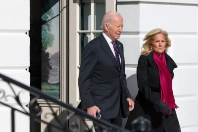 Former President Joe Biden And Dr. Jill Biden Depart Capitol