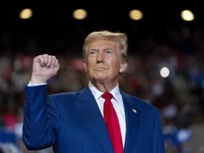 President Trump Arrives At Capital One Arena For Parade