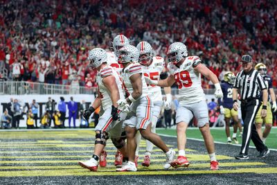 Ohio State football first half scoring CFP Championship Game recap as Buckeyes take 21-7 lead over Notre Dame