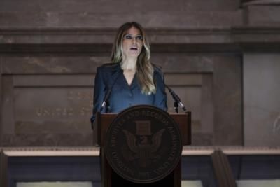 Melania Trump Stuns In White Silk Gown By Hervé Pierre