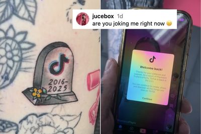 Tattoo Artist Finishes Putting 'RIP TikTok' Tattoo on Wife Just as App Comes Back Online: 'Are You Joking Me Right Now'