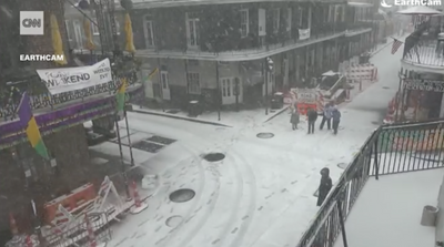 WATCH: Snowball Fight Breaks Out on Bourbon Street as New Orleans Sets Historic Snowfall Record