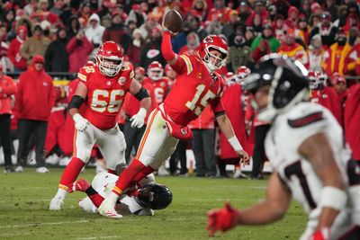 Mics caught Patrick Mahomes’ jubilant reaction to throwing a Chiefs playoff touchdown while falling