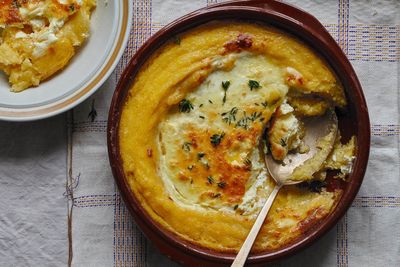 Comfort in a dish: Irina Georgescu’s baked cornmeal with cheese and eggs