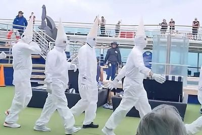 Cruise line insists staff weren’t in Ku Klux Klan gear after fancy dress mishap