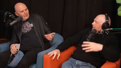 “The fact that he said he can’t sing, I think, disproves that we’re related, ’cause I’m not funny": Billy Corgan comes face to face with comedian Bill Burr and admits that he probably isn't his half brother after all