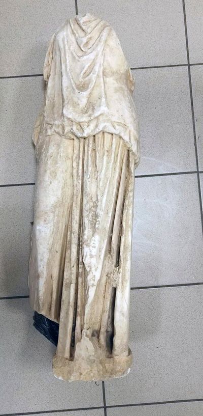 A 2,000-year-old statue is found abandoned in a garbage bag in Greece