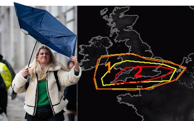 'Tornado' warning for London as Storm Eowyn to batter UK with 100mph winds bringing 'danger to life'