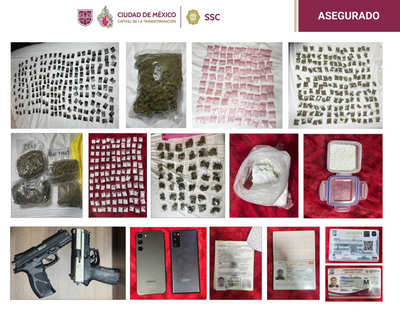 2 Men and 2 Women Linked to Sinaloa Cartel Arrested in Mexico City, Hundreds of Grams of Cocaine, Meth, Marijuana and Firearms Seized