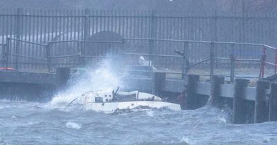 Scottish harbour floods as Storm Eowyn brings strong winds