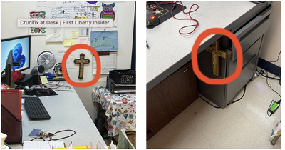 Teacher Possibly Facing Termination For Crucifix Hanging on Classroom Wall She's Allegedly Had There for 10 Years