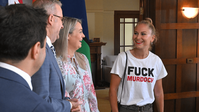 Legend! Grace Tame Wore Anti-Murdoch T-Shirt To Australian Of The Year Morning Tea