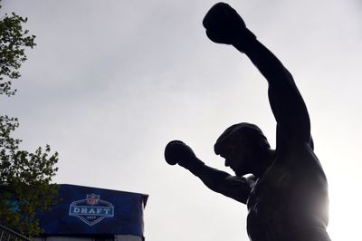 Did Commanders’ fans decorate the Rocky statue in burgundy and gold?