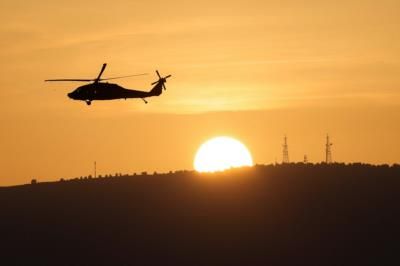 Israeli Military Helicopter Transports Freed Hostages To Hospital