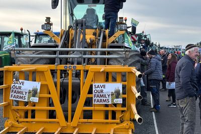 Lines of tractors take to the roads in inheritance tax change protest