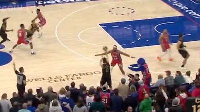 Sixers Get Unlikely Assist From Mascot Franklin the Dog on Critical Late Play