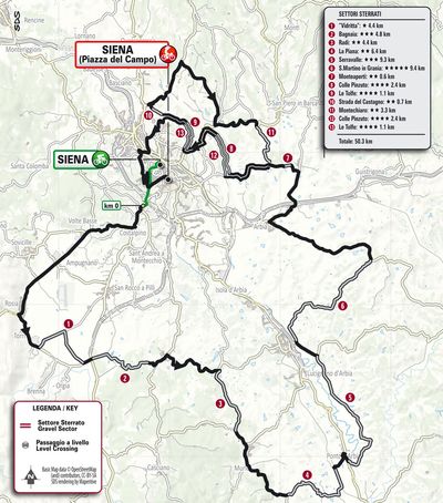 Strade Bianche Women 2025 route