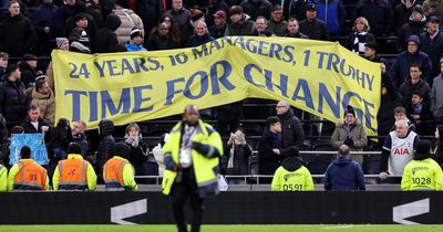 Spurs fans hoist banner amid another loss for Ange Postecoglou
