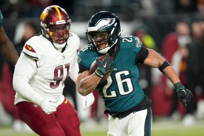 Hurts, Barkley each rush for 3 TDs to help Eagles reach Super Bowl with 55-23 win over Washington