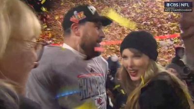 Travis Kelce, Taylor Swift Were Over the Moon Celebrating Chiefs' AFC Title Win