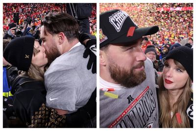 Taylor Swift shares tearful kiss with Travis Kelce as Kansas City Chiefs reach the Super Bowl