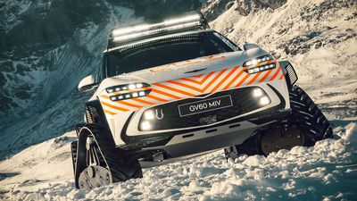 This Genesis GV60 Has Snowmobile Tracks To Rescue Stranded Mountaineers