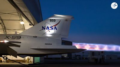 NASA's new supersonic X-59 jet hits the afterburner (photos)