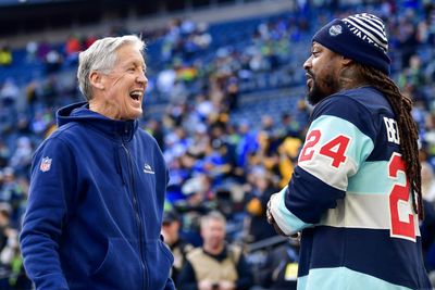 Look: Marshawn Lynch shows up to Pete Carroll’s first Raiders press conference