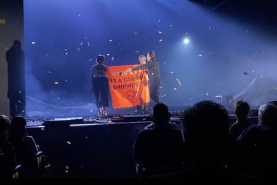 Two arrested after Just Stop Oil activists disrupt The Tempest starring Sigourney Weaver with confetti cannon