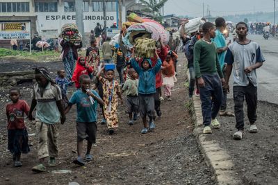 AP PHOTOS: Thousands flee fighting in Congo as rebels claim they've captured the key city of Goma