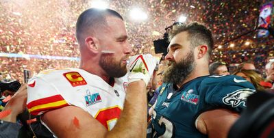 Will Jason Kelce root for Travis or the Eagles in the Super Bowl? 1 video has the answer.