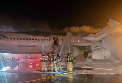 Air Busan jet catches fire in Korea