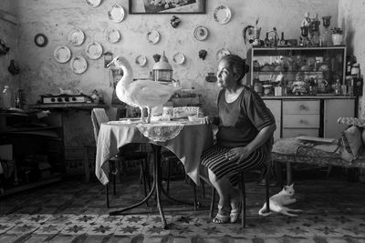 Cary with her goose Axiuli and her cat Haytoo: James Clifford Kent’s best photograph
