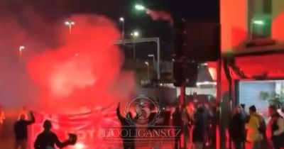 Watch Celtic and Aston Villa ultras confrontation as flares thrown before match