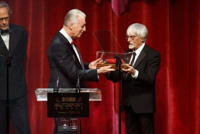 Bernie Ecclestone collects 75th anniversary honouree prize at Autosport Awards