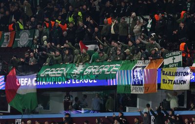 Celtic fans display anti-royal banners in front of Prince William