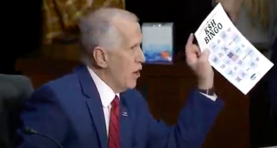 GOP Senator Breaks Out Kash Patel 'Bingo Card' Aimed At Democrats During Confirmation Hearing