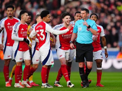 Arsenal hit with FA charge for red card row with Michael Oliver