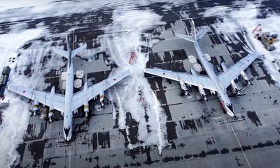 Two Russian nuclear deterrent bombers fly over Sea of Japan