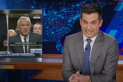 The Daily Show host met with awkward reaction to RFK Jr voice joke