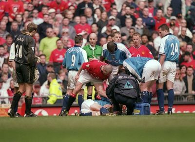 ‘Alfie had a long-running feud with Roy, so we expected a bad challenge, but when it came we were shocked. Keane just walked straight down the tunnel’: Ex-Manchester City defender reflects on infamous 2001 derby against Manchester United