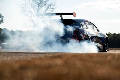 An electrifying first look at Ford's Mustang Mach-E NASCAR EV prototype