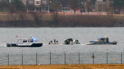 Moment air traffic controller gasps as American Airlines plane and US Army helicopter crash in Washington DC