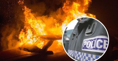 Car set on fire causing damage to two vehicles and house