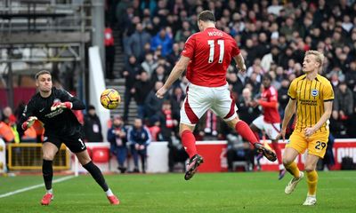 Chris Wood hits hat-trick as Nottingham Forest smash seven past sorry Brighton