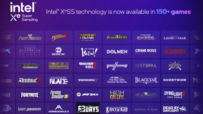 Intel heralds XeSS passing the 150 games milestone, but only two titles support XeSS 2.0