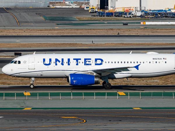 Panic on United Airlines flight after flames shoot out of wing on take-off